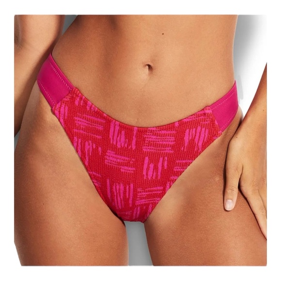 Seafolly Red High Cut Bikini Bottom NWT - Picture 1 of 7